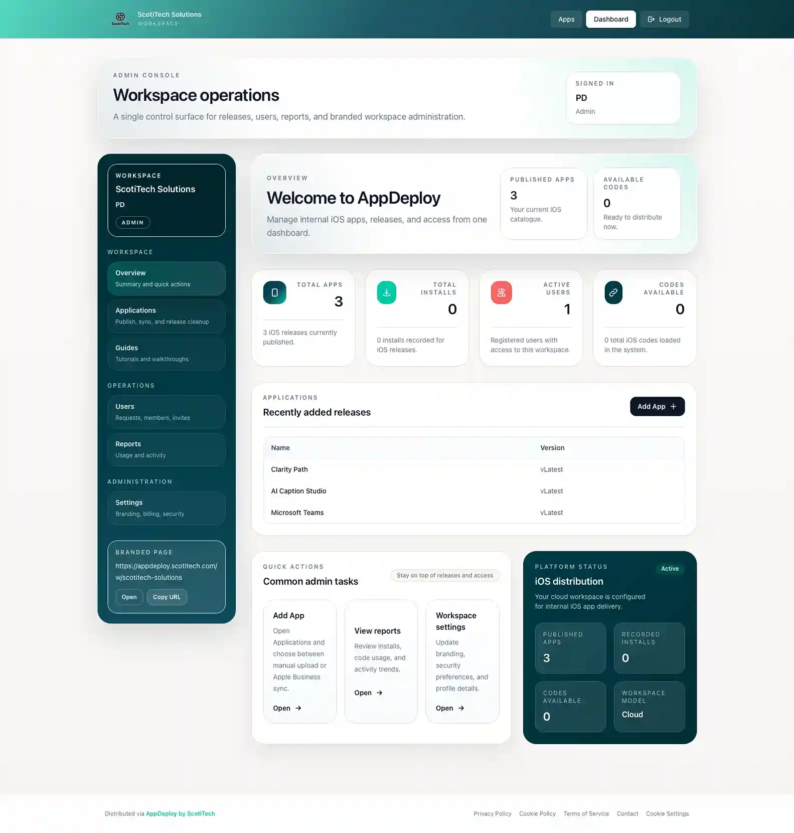 AppDeploy screenshot