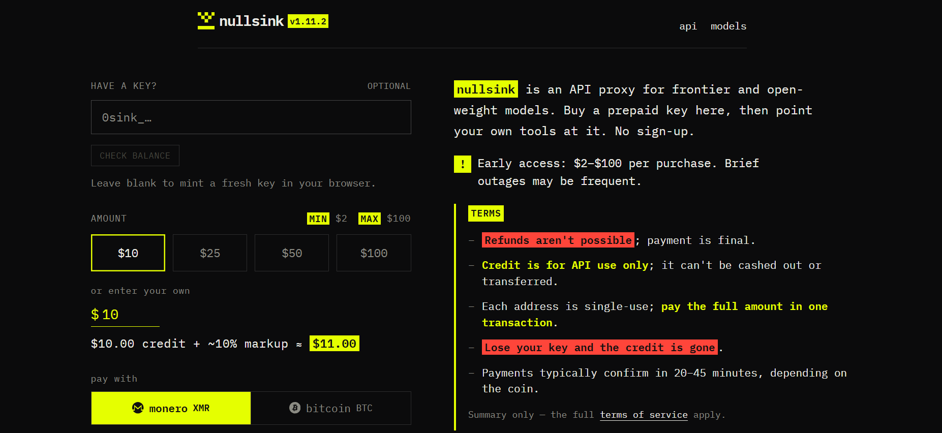 Nullsink screenshot